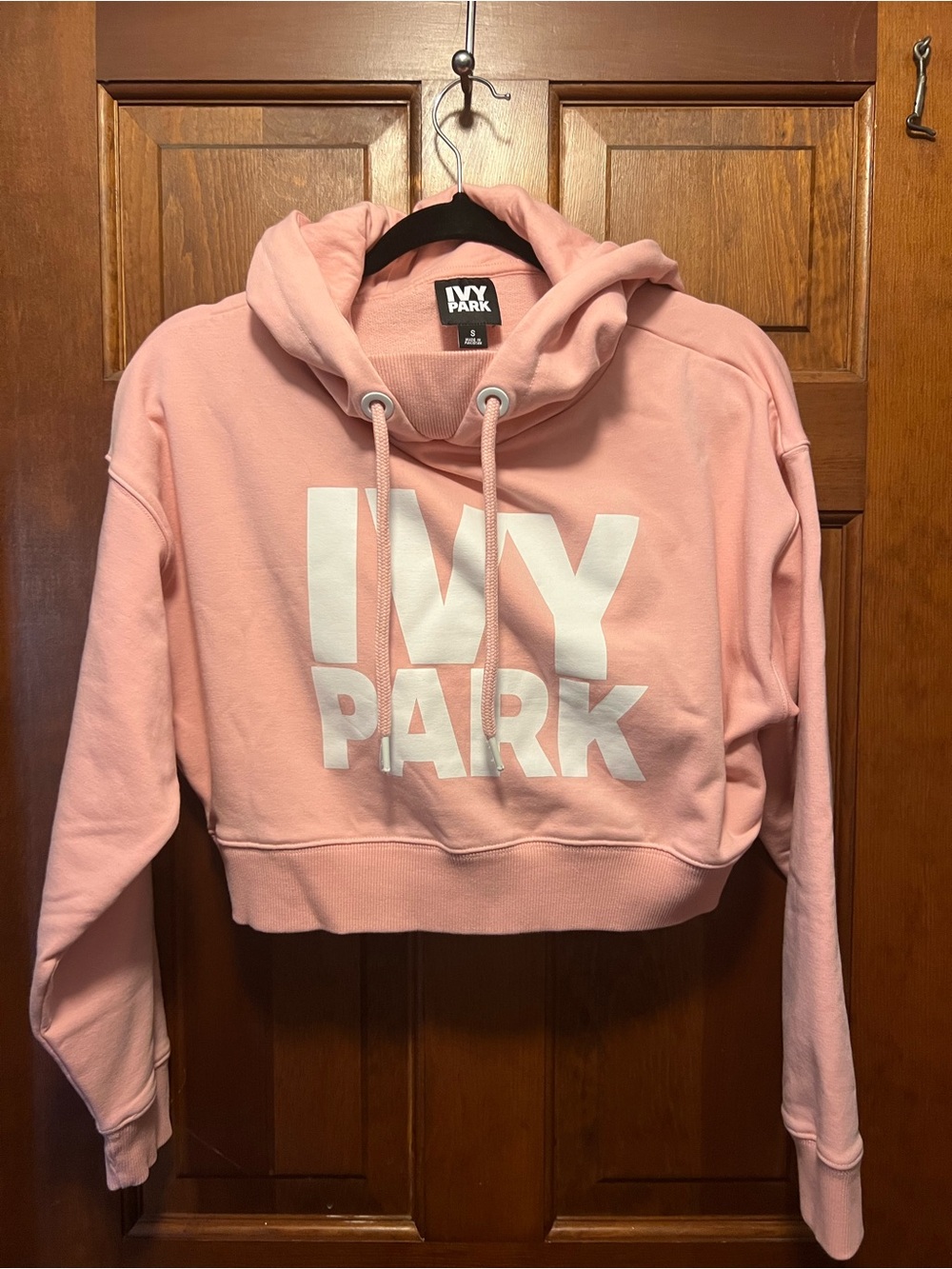 IVY PARK Light Pink Logo Cropped Hoodie, NWOT